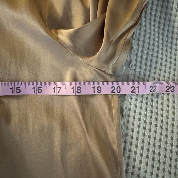 Eileen Fisher Shirt Silk Spandex Button Up Long Sleeve Top Women’s S/P Brown - Picture 6 of 8